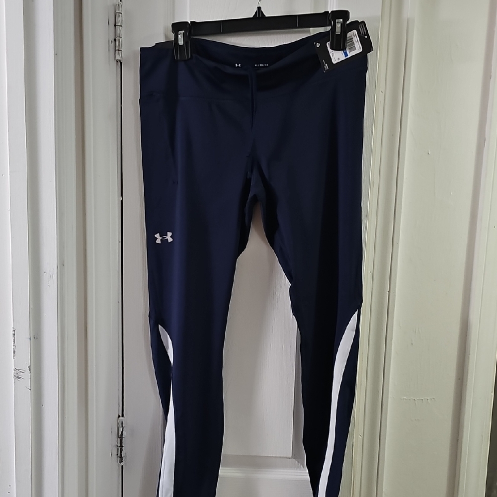 Under Armour Navy Leggings with White Logo